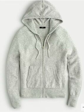 J. Crew Light Gray Alpaca-Wool Zip Hoodie